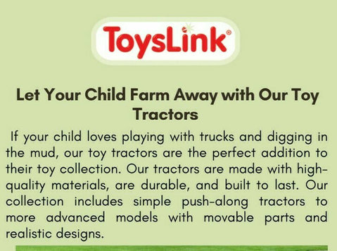 Let Your Child Farm Away with Our Toy Tractors - குழந்தைகள் /சிறுவர்கள்  பொருட்கள் 
