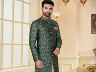 Stylish Dark Green Sherwani - Exclusive Designs from Mirraw - เสื้อผ้า/เครื่องประดับ