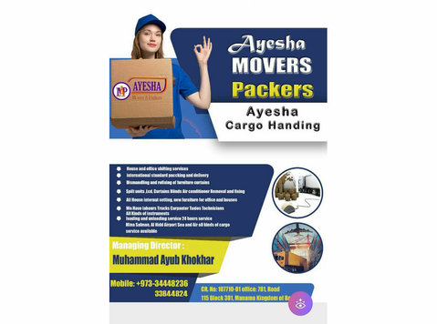 Ayesha Packingmoving Professional Services Lowest Rate Shift - Kolimine/Transport