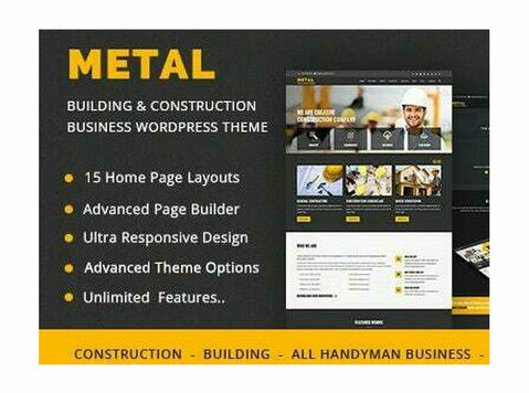 🔧 Metal - Building & Construction Business Wordpress Theme - Computer/Internet