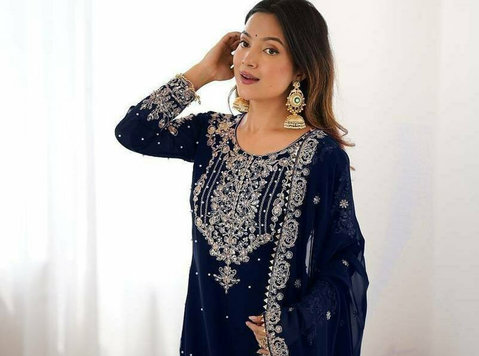 Blue Hues, Bold Styles – Buy Designer Salwar Kameez Online - Quần áo / Các phụ kiện