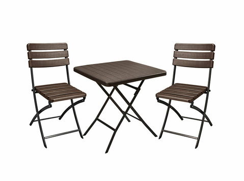 ‎3 Piece Folding Bistro Table Chairs Set ‎‎ - Mebel/Peralatan