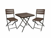 ‎3 Piece Folding Bistro Table Chairs Set ‎‎ - Meble/AGD