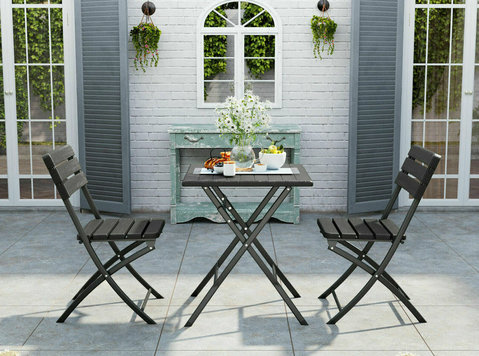 3 piece Outdoor folding table and chairs - Bistro set - Furniture/Appliance