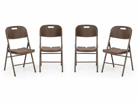 4 folding chairs | Hdpe - Wicker Rattan - Namještaj/kućna tehnika