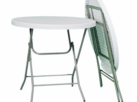 ‎80cm Round Folding Table | Hdpe granite series - Furniture/Appliance