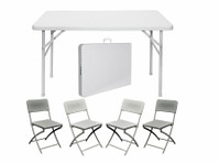 5-piece portable folding outdoor furniture dining rattan set - Móveis e decoração