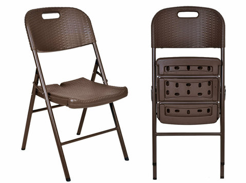Portable Folding Chair |hdpe Wicker Rattan Series Brown - Мебел/Апарати за домќинство