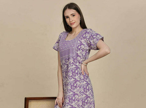 Relaxing And Printed Pure Cotton Nighties For Women Online - Odevy/Príslušenstvo