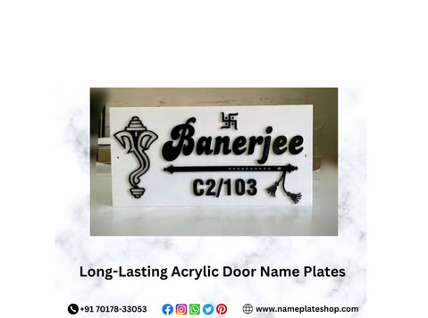 Buy Best Acrlic Nameplates For Your Home Doors - Koleksiyon parçaları/Antikalar