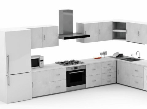 luxury white and gold kitchen - Møbler/hvidevarer