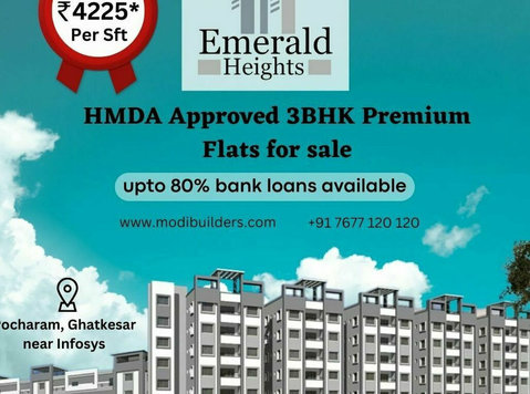 3 bhk flats for sale in hayathnagar - Outros