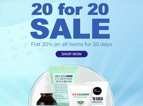 Flat 20% Off For 20 Days On Skincare - Làm đẹp/ Thời trang
