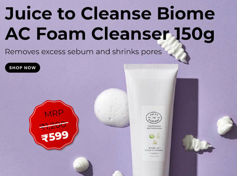 Juice to Cleanse Biome Ac Foam Cleanser On Sale - Bellezza/Moda