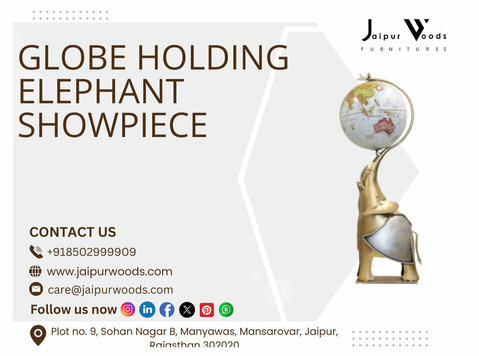Globe Holding Elephant Showcase - ก่อสร้าง/ตกแต่ง