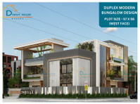Look Modern Duplex Bungalow Elevation Design - Construção/Decoração