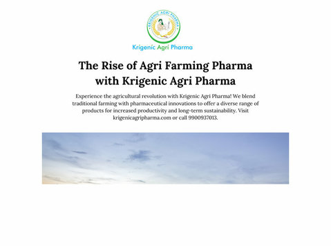 The Rise of Agri Farming Pharma with Krigenic Agri Pharma - Övrigt