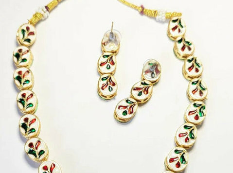 Kundan long necklace with earrings in Hyderabad Akarshans - Klær/Tilbehør