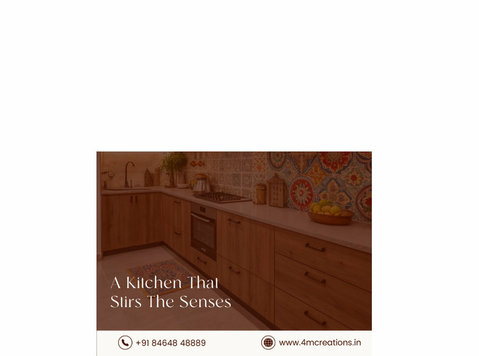 Vibrant Kitchen Design with Warm Wood and Artistic Backsplas - Останато