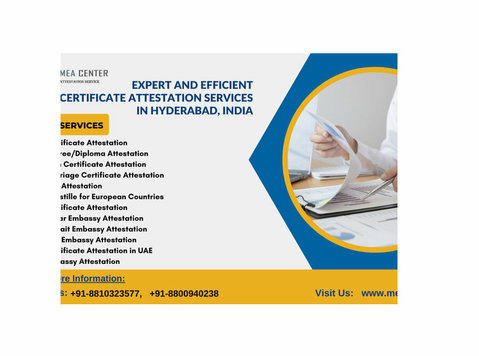 Expert Certificate Attestation Services in Hyderabad, India - Останато