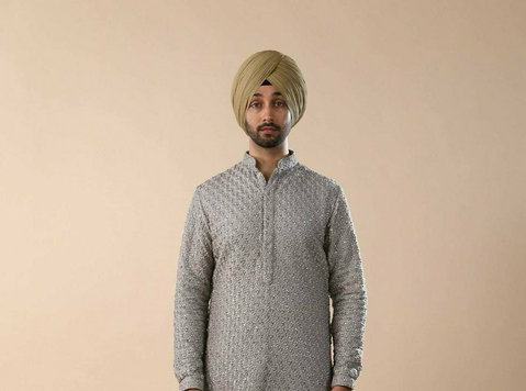 Explore Slate Grey Kurta For Men Online At Kunal Rawal - Clothing/Accessories