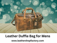 Leather Duffle Bag for Mens – Leather Shop Factory - Klær/Tilbehør