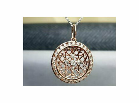 lifestyle with this Diamond round Pendant in 18k Rose gold. - Clothing/Accessories