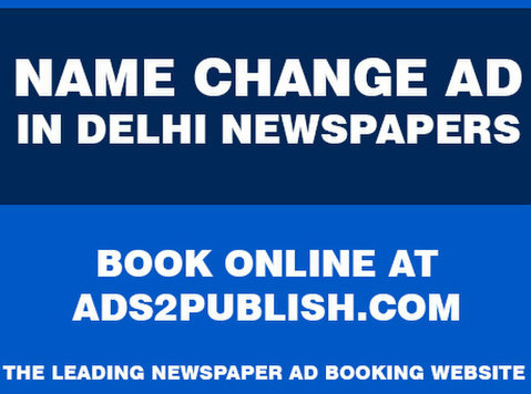 Name Change Ad in Newspapers of Delhi - Ostatní
