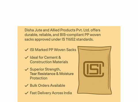 isi approved polypropylene woven sacks bags by Disha Jute - Buy & Sell: Other