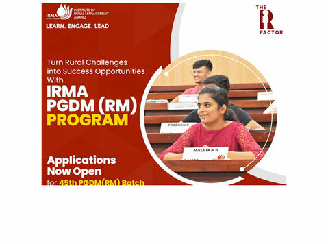 Join Pgdm in Rural Management | Irma Gujarat - Iné