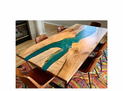 Elevate Your Space: Click to shop Epoxy Resin Dining Table - اثاثیه / لوازم خانگی