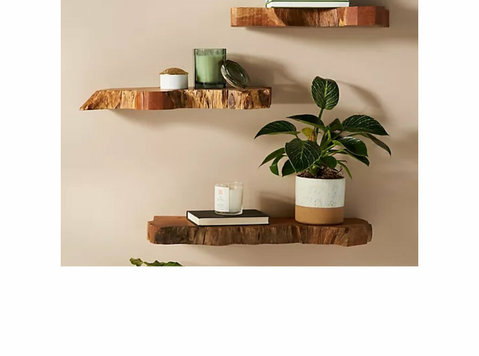 Redefine Your Space: Shop Solid Wood Live Edge Wall Shelves - Muebles/Electrodomésticos