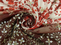 Buy Cream with Brown Ombre Red Floral Embroidery Fabric - Roupas e Acessórios