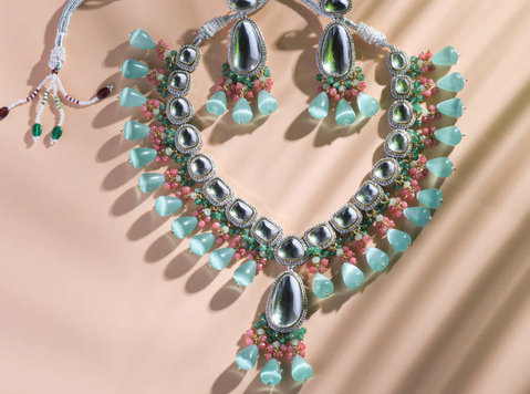 Elegant Kundan Necklace Set with Beads - Άλλο