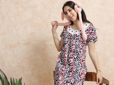 Pure Cotton Batik Print Nighties for Women, Soft and Stylish - Clothing/Accessories