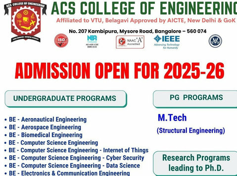 Admissions Open- 2025-26 | B.tech colleges in Bangalore - Otros