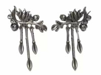 Buy oxidised earring with lotus design in Kochi - Aakarshan - Vetements et accessoires