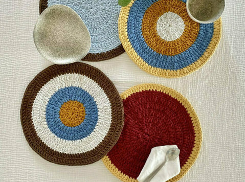 Crochet Round Cotton Placemats | Project1000 - Roupas e Acessórios