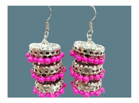 3-layer Oxidized Earrings with Ghungroo in Mumbai - Aakarsha - Clothing/Accessories
