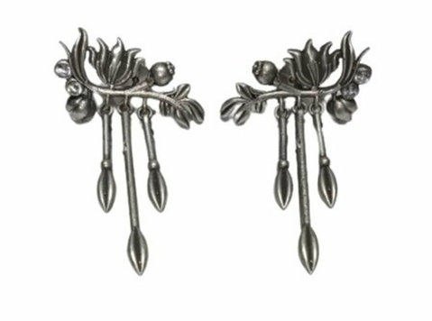 Buy oxidised earring with lotus design in Mumbai - Aakarshan - Clothing/Accessories