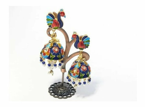 Buy peacock shaped oxidised earring with ghungaroo in Mumbai - Clothing/Accessories