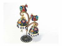 Buy peacock shaped oxidised earring with ghungaroo in Mumbai - Odevy/Príslušenstvo