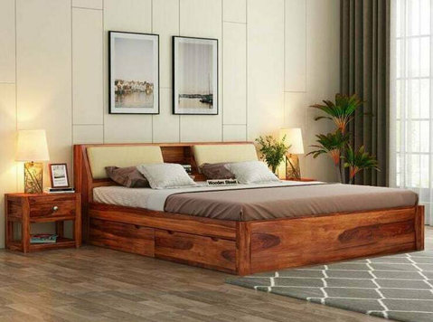 Experience Ultimate Comfort with Wooden Street's Double Bed - Έπιπλα/Συσκευές