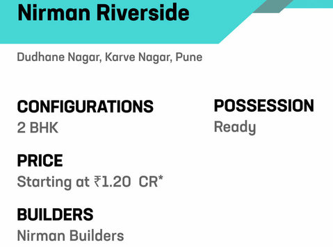Nirman Riverside - 2 Bhk Homes in Pune | Dwello - Altele