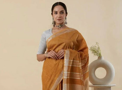 Elegant Linen Sarees at Affordable Prices - Tøj/smykker