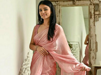 Silk Ruffled Saree with Stitched Blouse - Pakaian/Asesoris