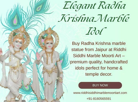 Elegant Radha Krishna Marble Idol - Övrigt