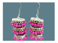 3-layer Oxidized Earrings with Ghungroo in Agra - Aakarshan  - 服饰