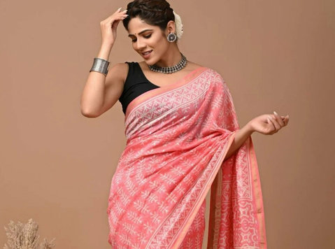 Shop the Light Pink Chanderi Silk Saree at Lowest Price - Clothing/Accessories