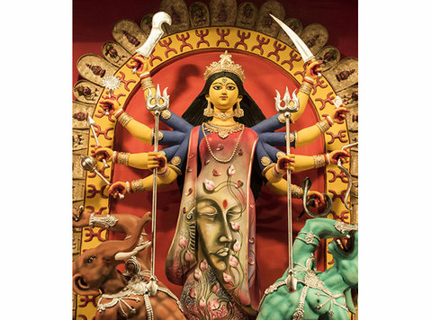 Fiberglass Durga Idol Manufacturer | Fiberglass Sculpture - Annet